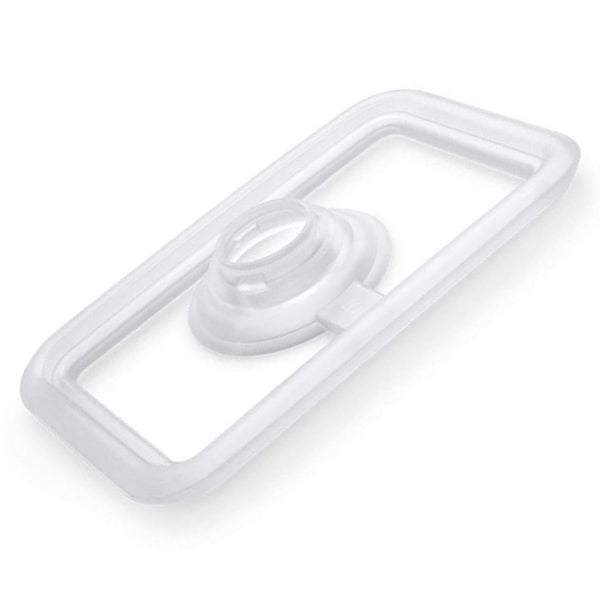 White rectangular plastic component on a white background