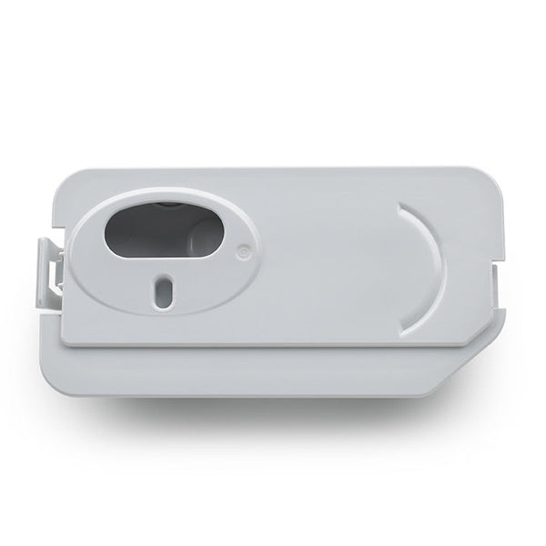 Gray plastic component on a white background