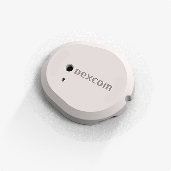 Dexcom device on a white background