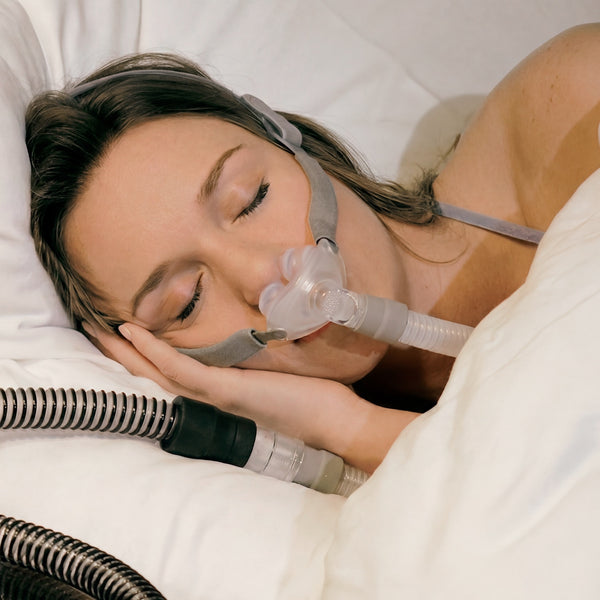 Person using a CPAP machine while sleeping