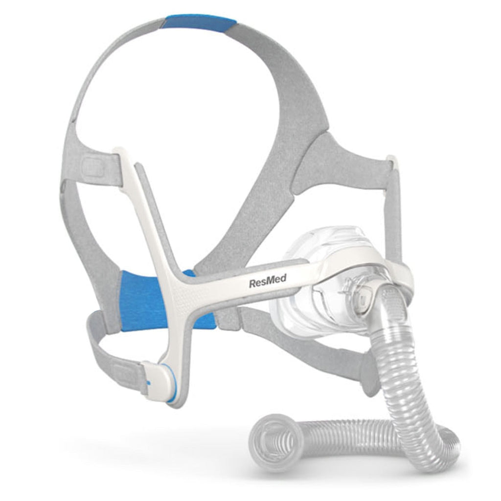 ResMed CPAP mask on a white background