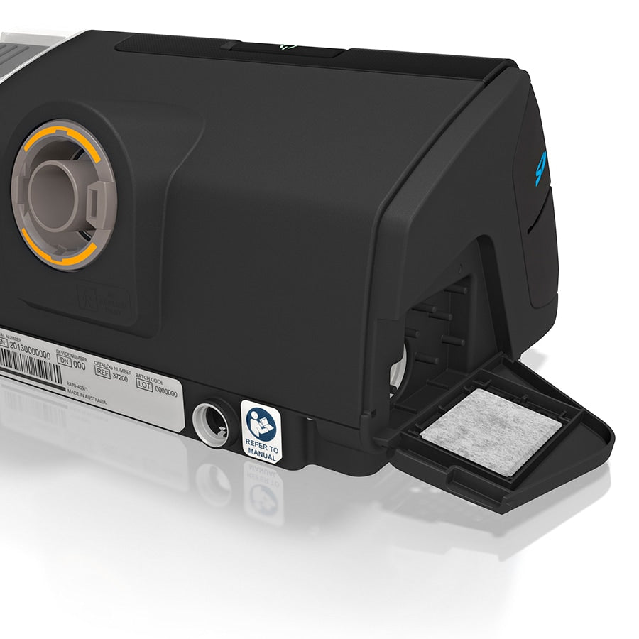Rear view of AirSense 10 CPAP Machine with Filter Door Open