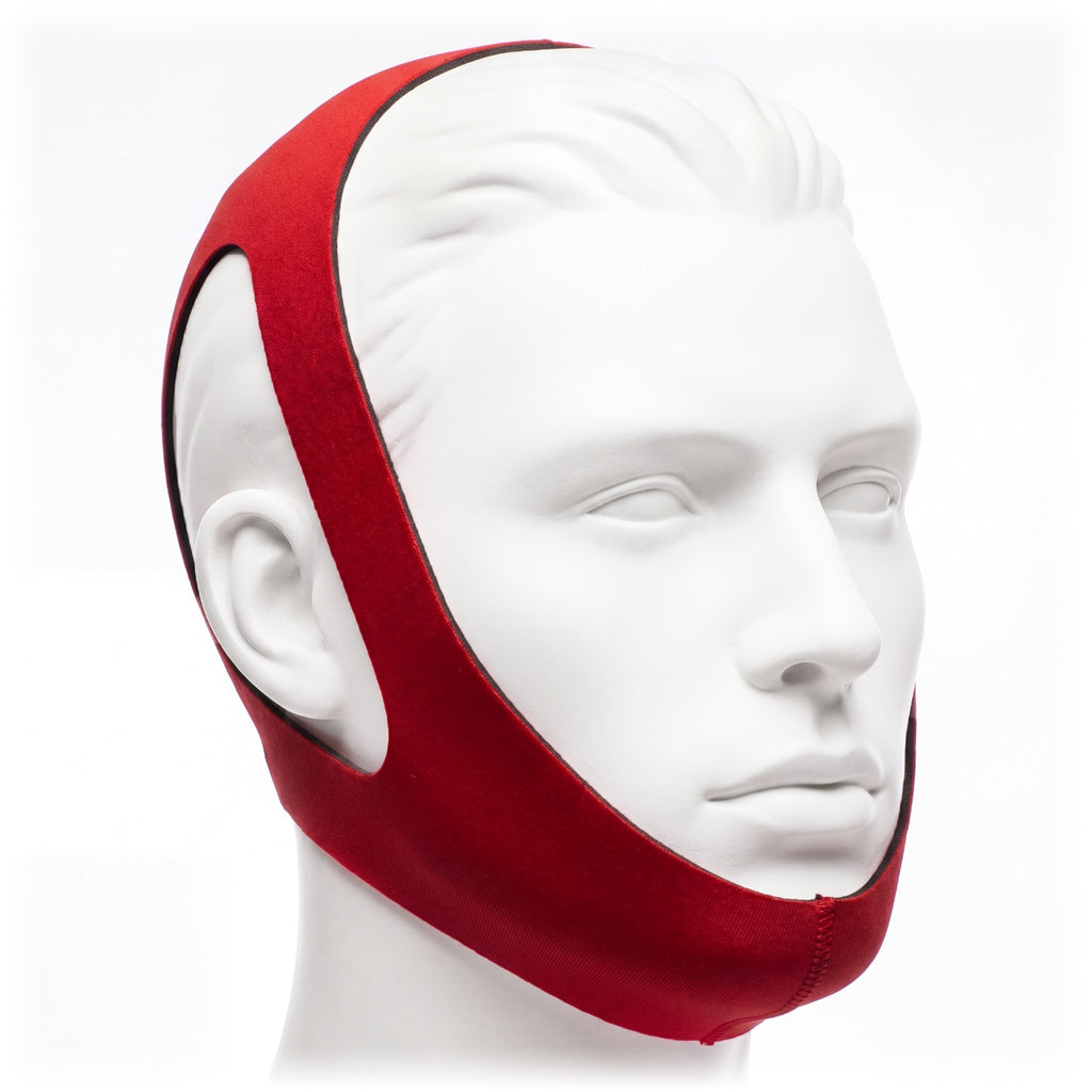Ruby Adjustable Chinstrap on a mannequin head with a white background