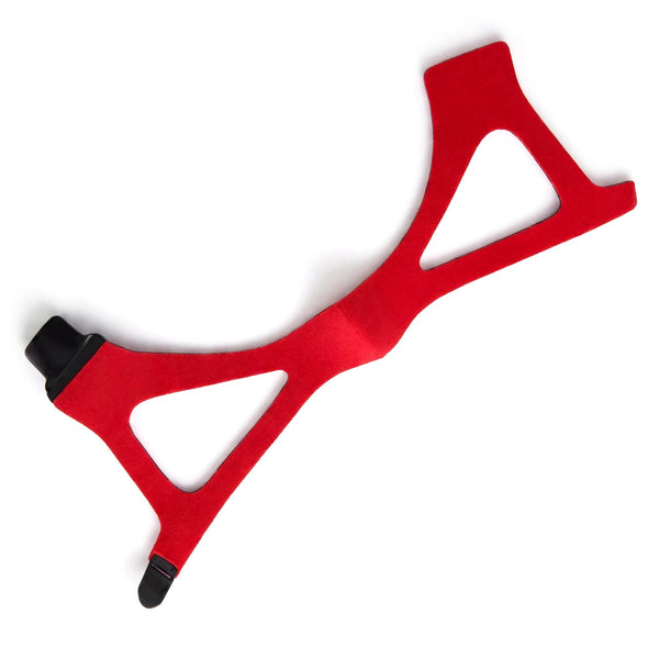 Ruby Chinstrap on a white background 
