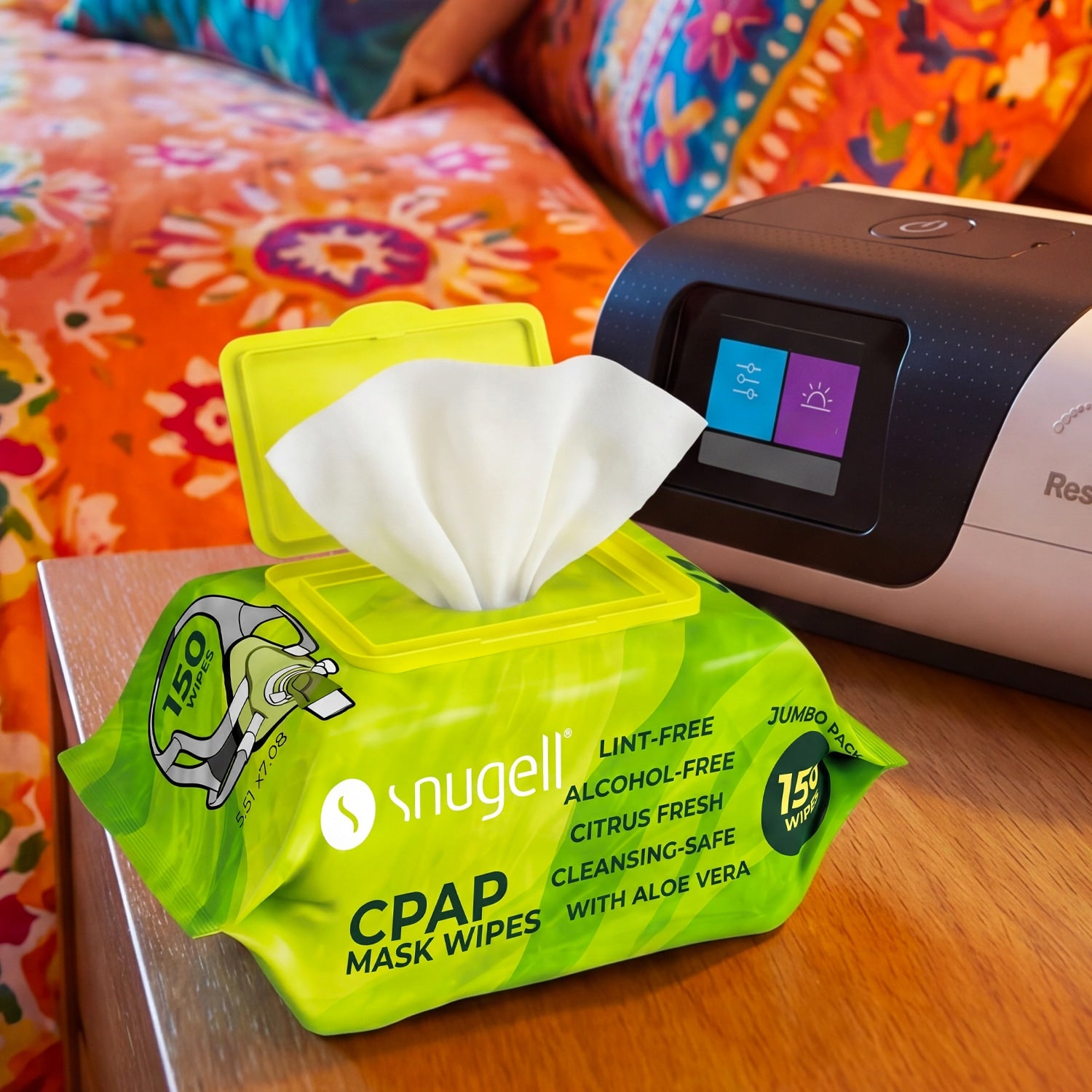 Snugell CPAP/BiPAP Mask & Tubing Cleaning Wipes - Jumbo Pack