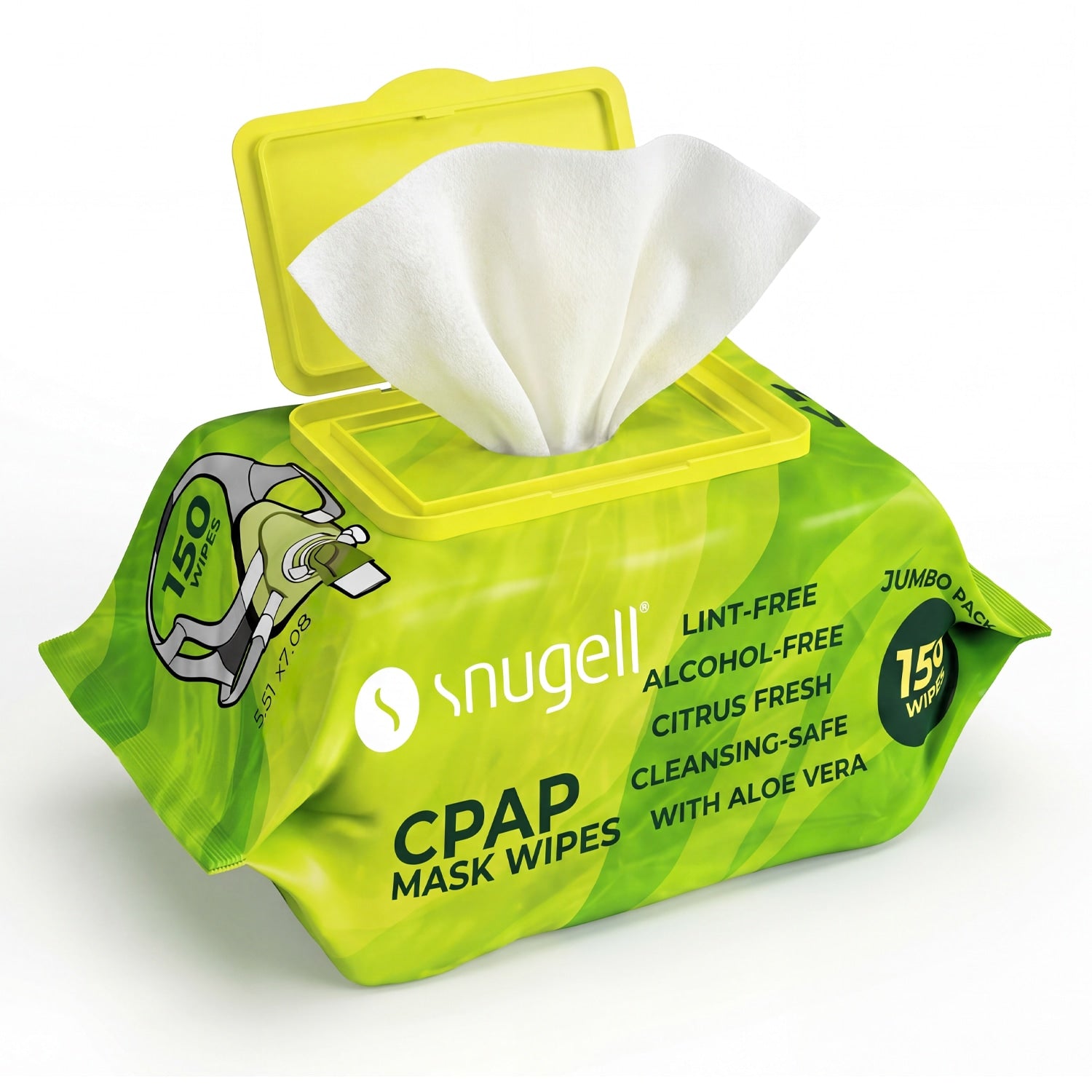 Snugell CPAP/BiPAP Mask & Tubing Cleaning Wipes - Jumbo Pack