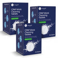 Three boxes of Snugell CPAP Mask Cleaning Tablets on a white background