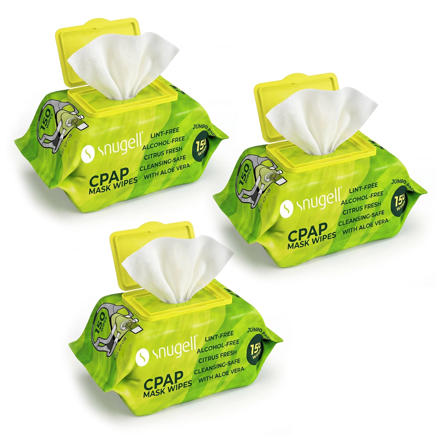 Snugell CPAP/BiPAP Mask & Tubing Cleaning Wipes - Jumbo Pack
