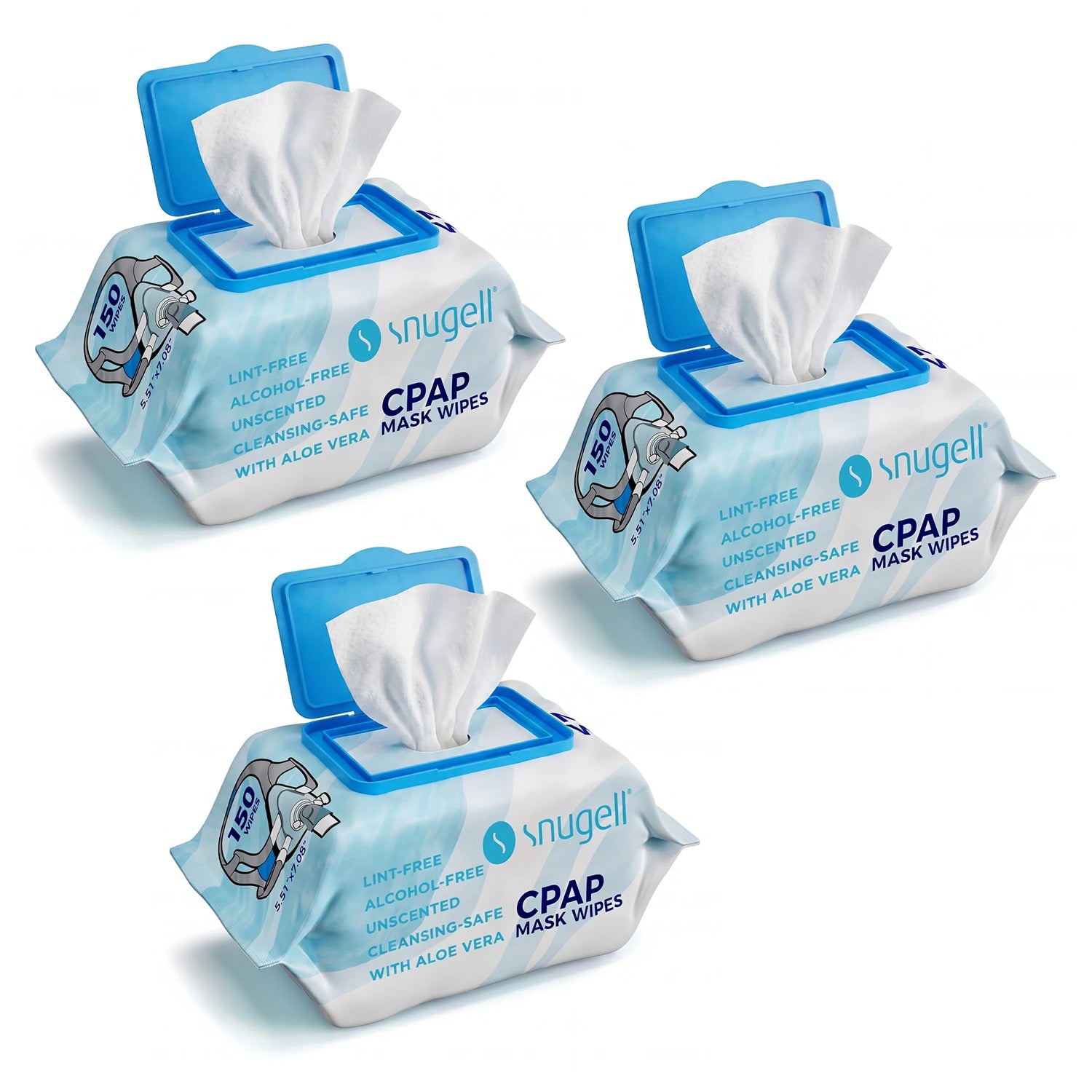 Snugell CPAP/BiPAP Mask & Tubing Cleaning Wipes - Jumbo Pack