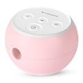 Pink electronic device with control buttons on a white background, featuring the brand 'transcend'.