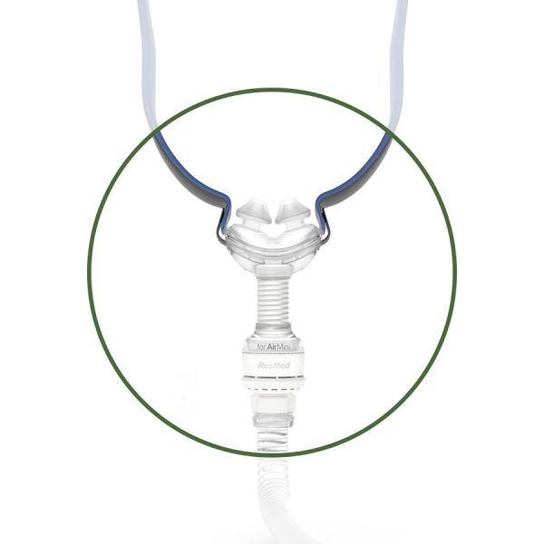 Airmini Airfit P10 CPAP mask connector with circle around the connector