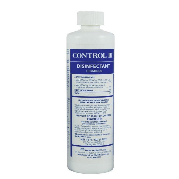 Control III CPAP Mask & Tubing Disinfectant Cleaner - 16oz Concentrate